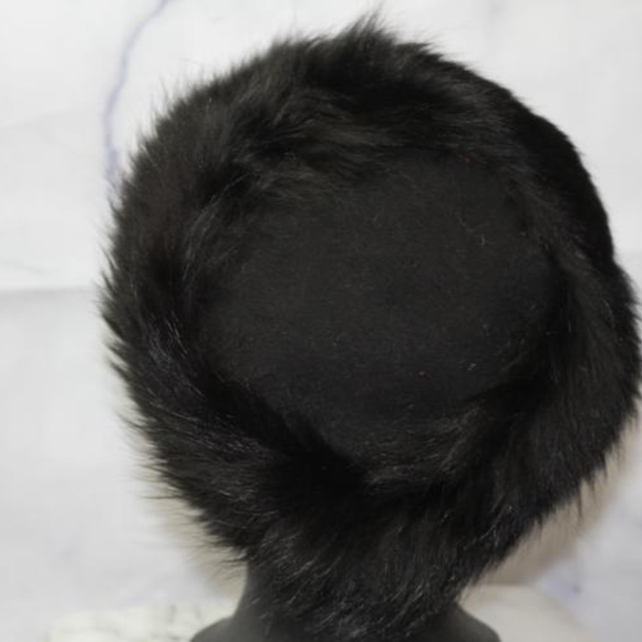 Wool Fur Black Round Hat main image 6